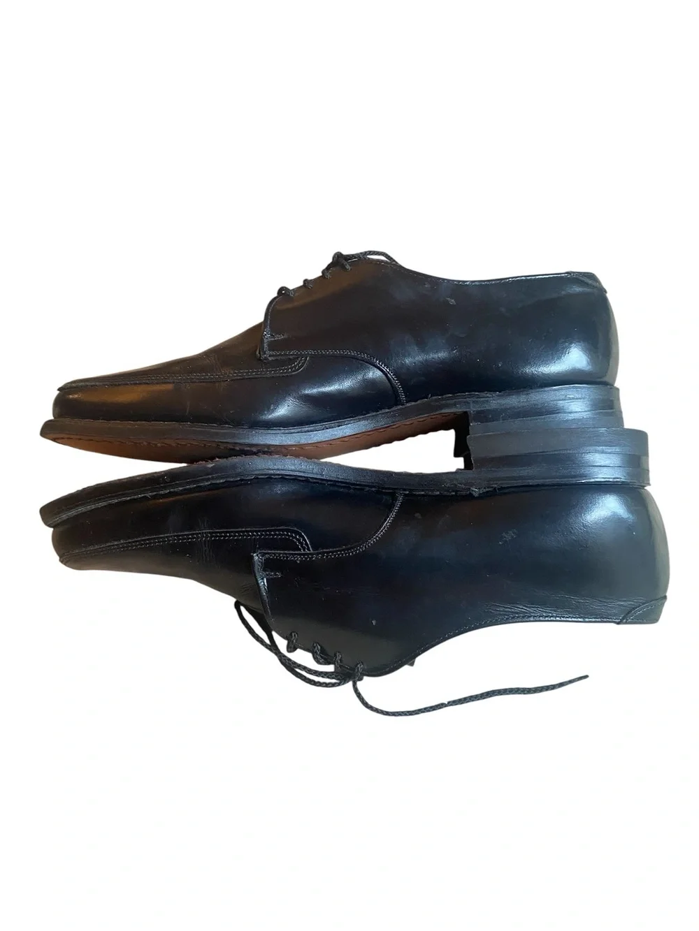 Stuart McGuire Vintage Men's  Derby Black Leather Lace-Up Dress Shoes Size 9.5
